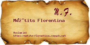Mátits Florentina névjegykártya